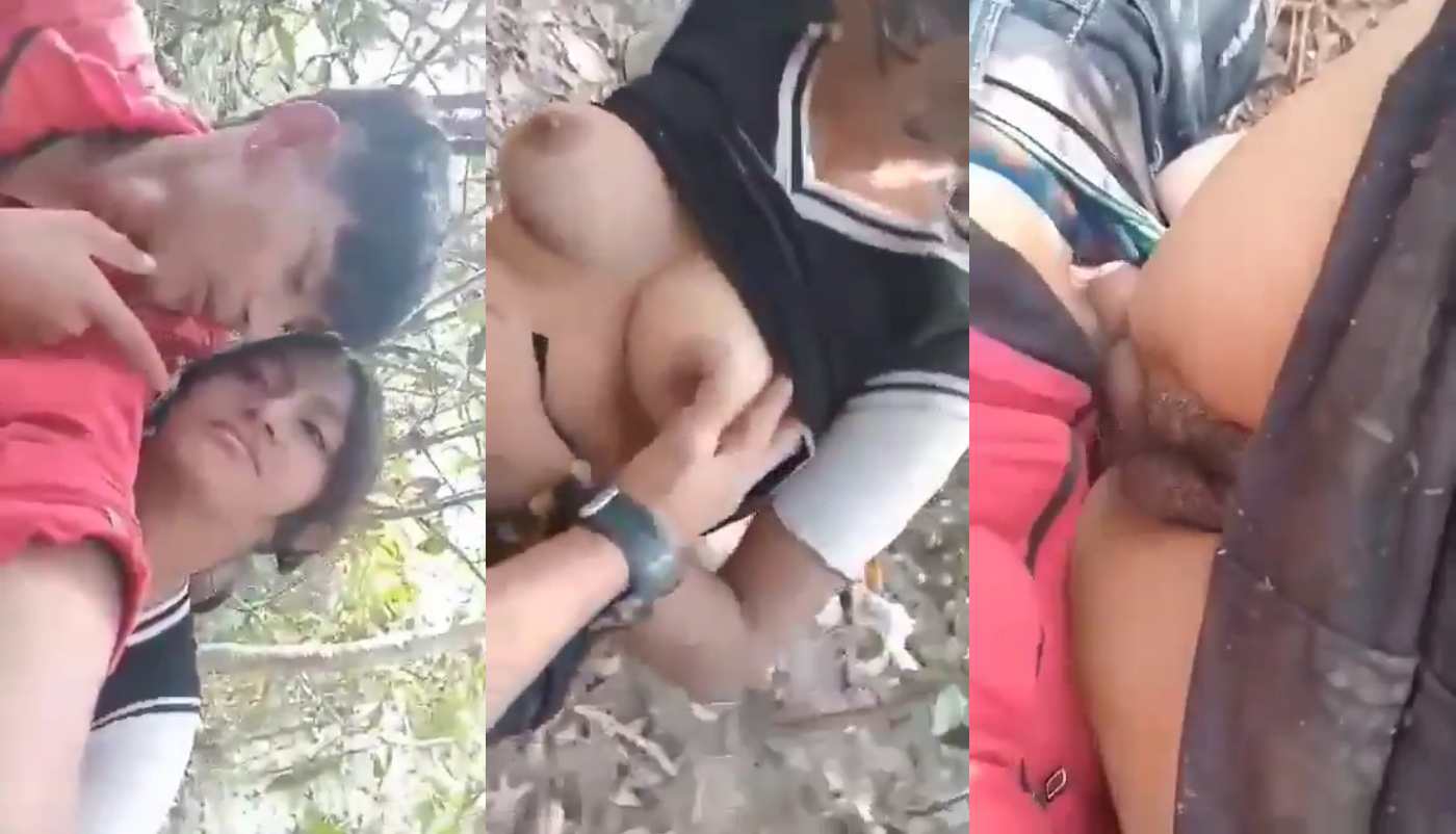 Cute Horny Gf Gets Emotional Boobs Hairy Pussy Exposed in Jungle